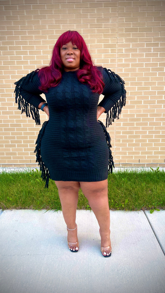 FEELING MYSELF SWEATER DRESS (PLUS-SIZE)