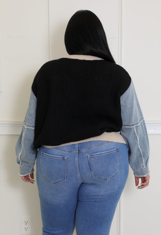 LEOPARD JEAN SWEATER (Plus-Size)