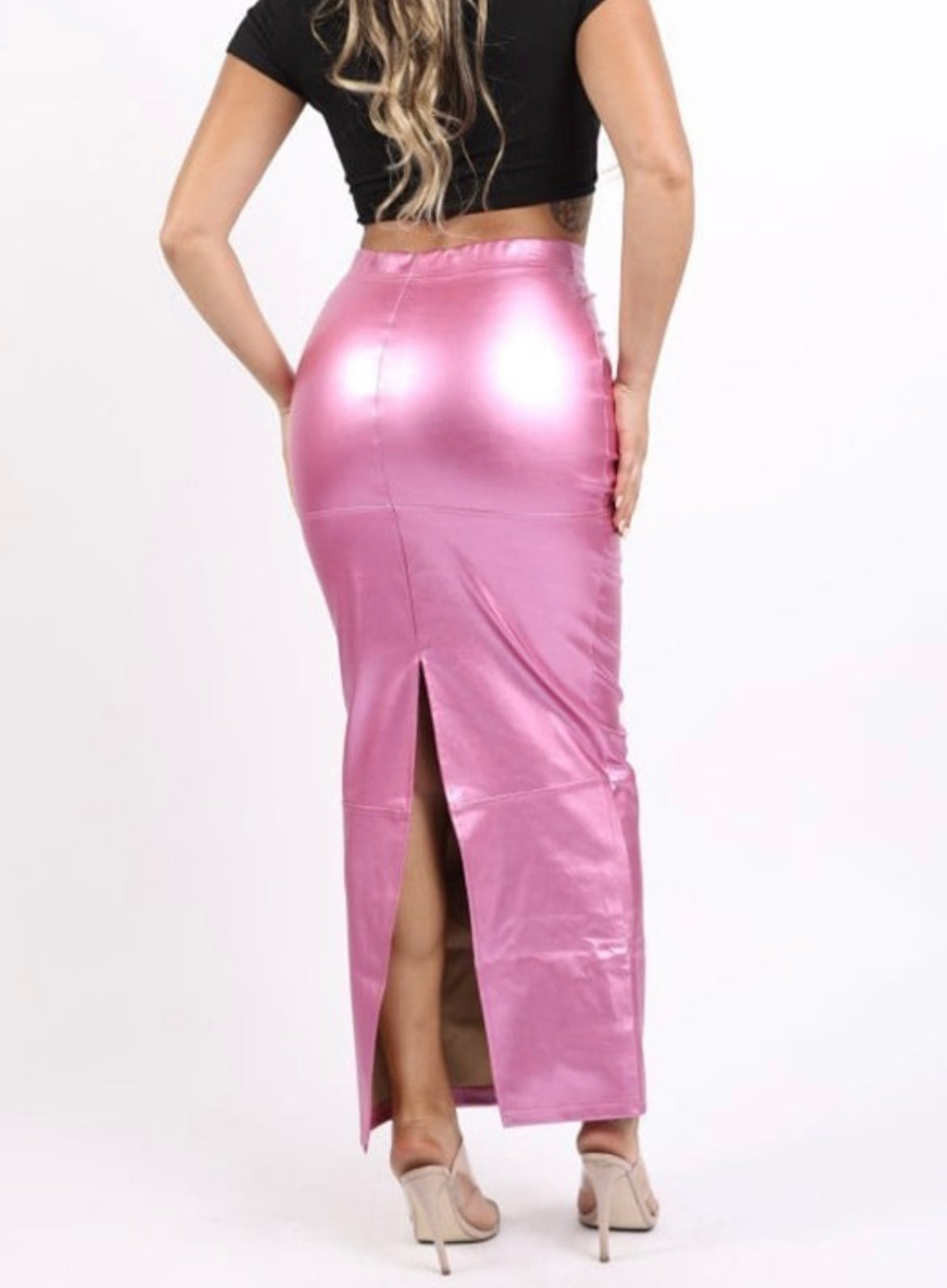 GLAMOROUS METALLIC SKIRT (PLUS-SIZE)