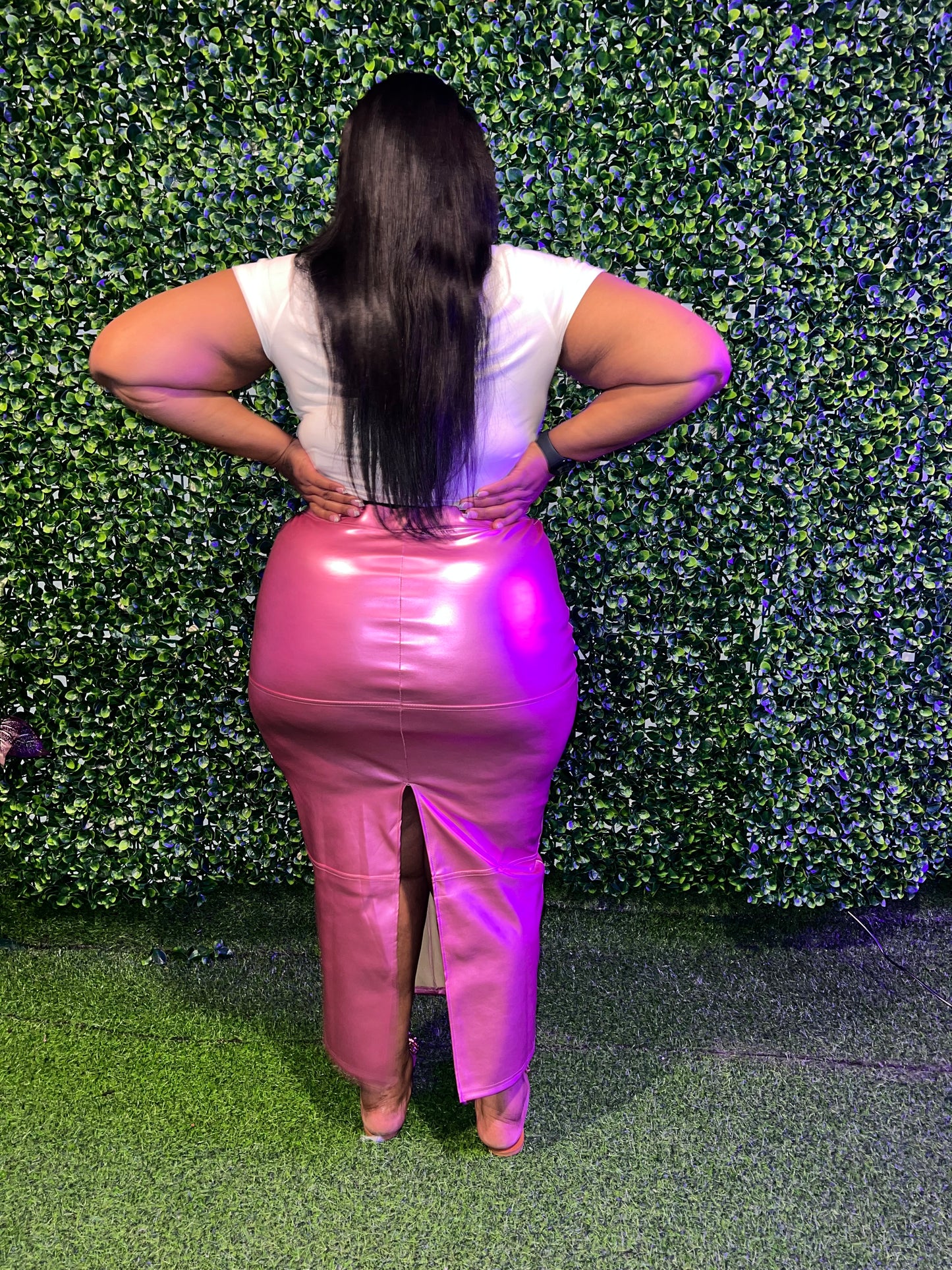 GLAMOROUS METALLIC SKIRT (PLUS-SIZE)