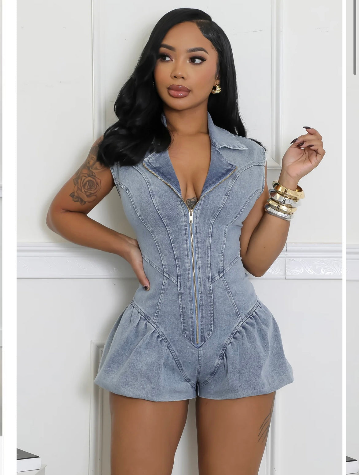 POP MY COLLAR ROMPER