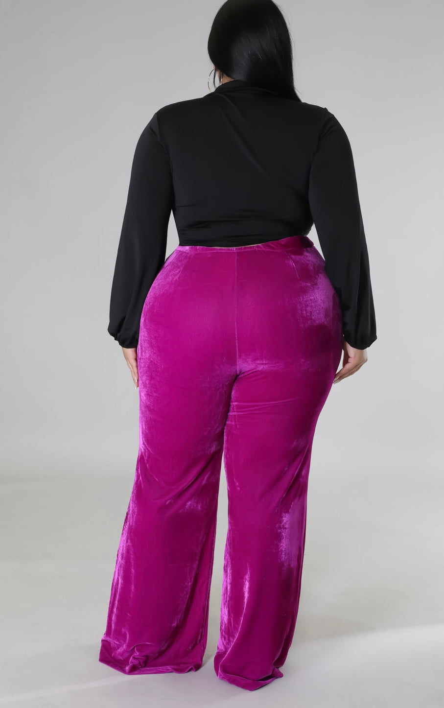 VELVET WIDE LEG PANTS (plus-size)