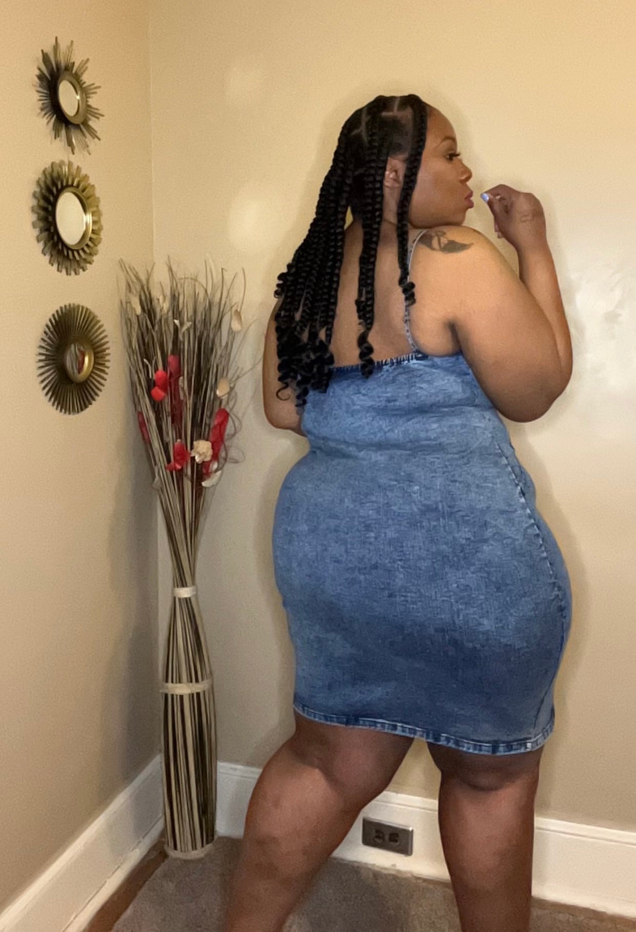 DENIM BODYCON DRESS (plus size)