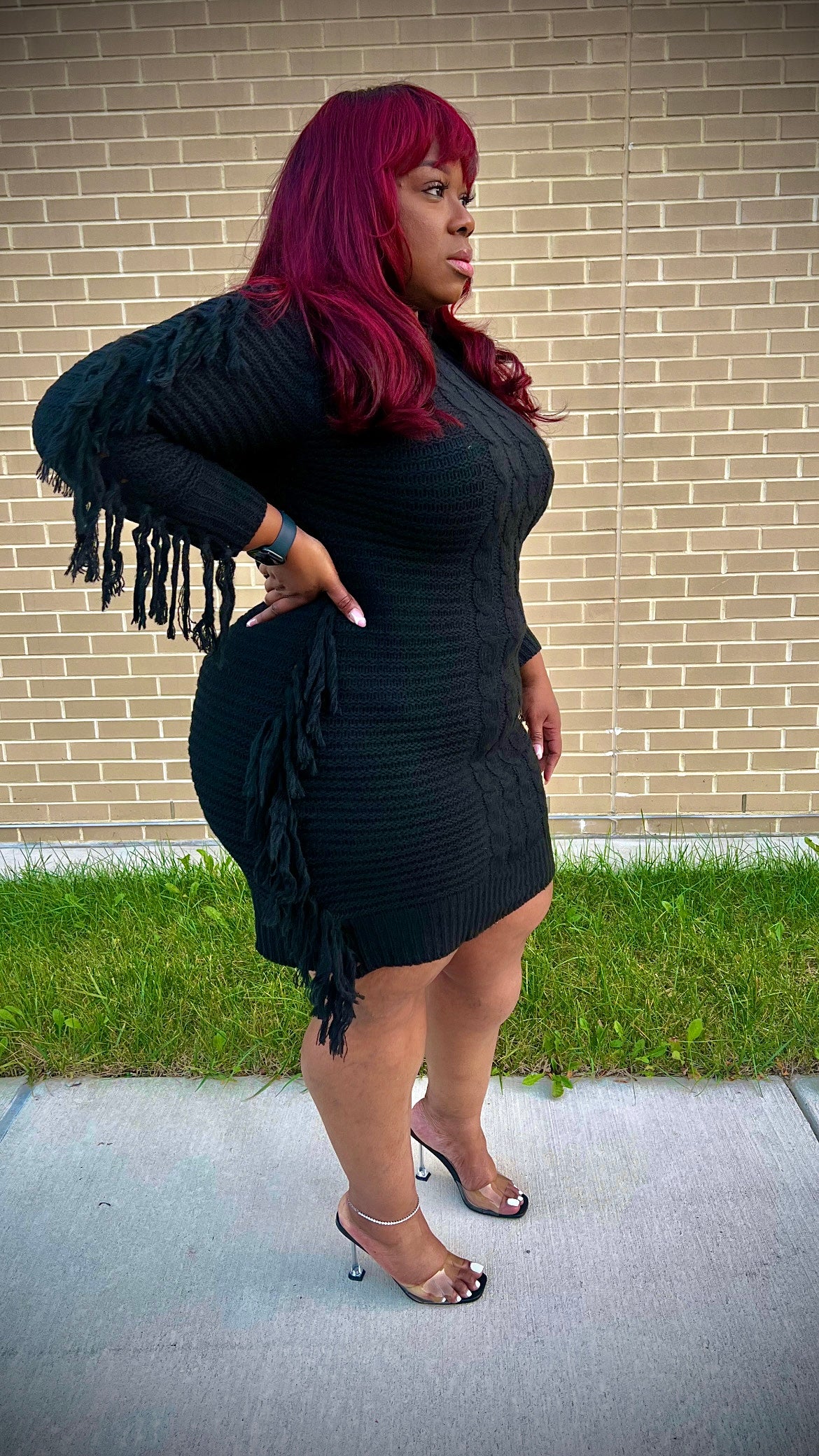 FEELING MYSELF SWEATER DRESS (PLUS-SIZE)