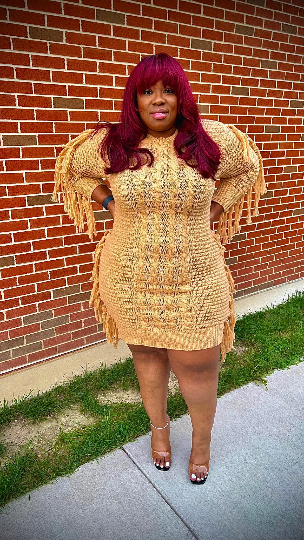 FEELING MYSELF SWEATER DRESS (PLUS-SIZE)