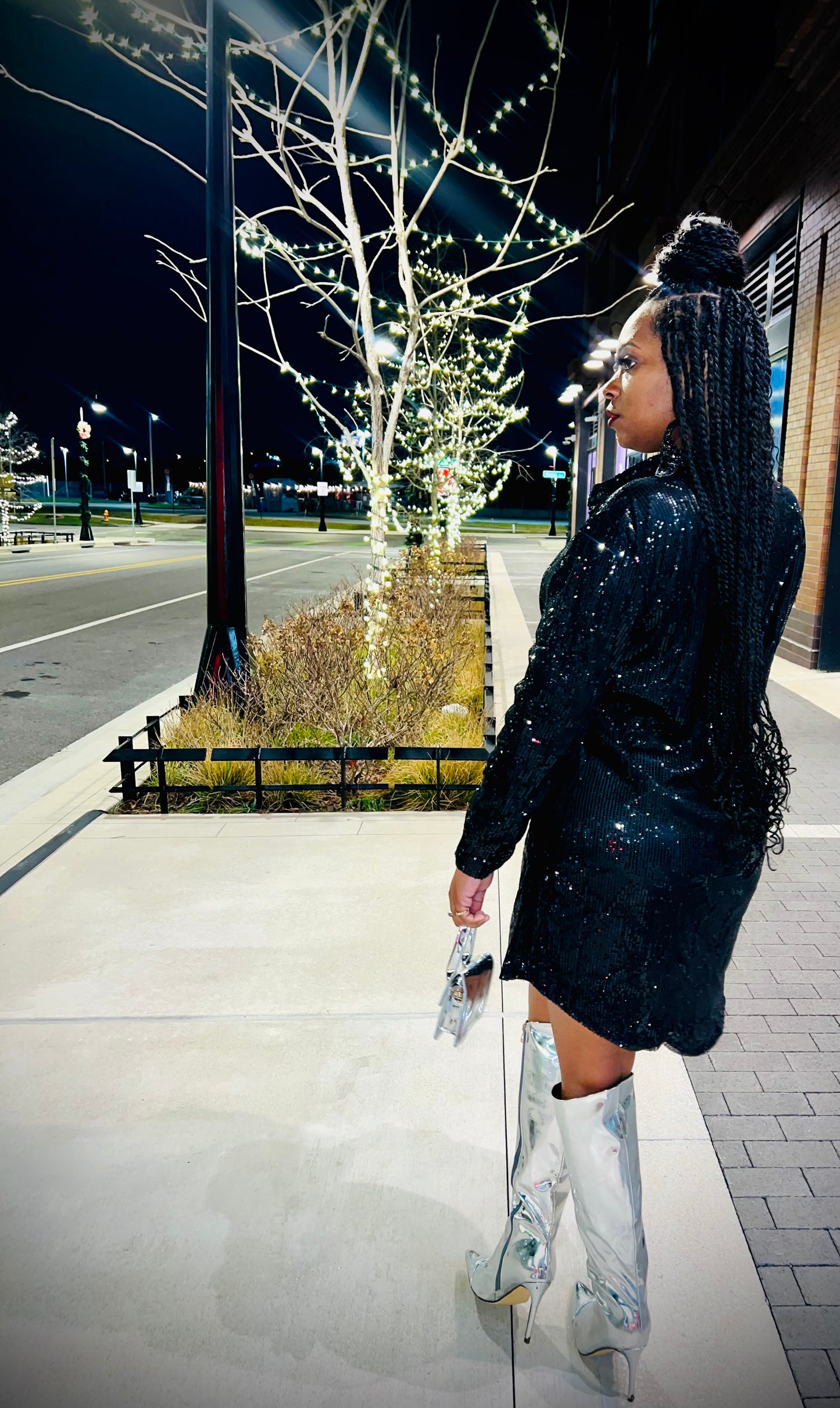 SEQUIN SHIRT DRESS