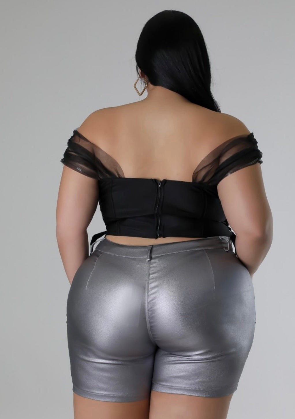 IT GIRL METALLIC SHORTS (PLUS-SIZE)