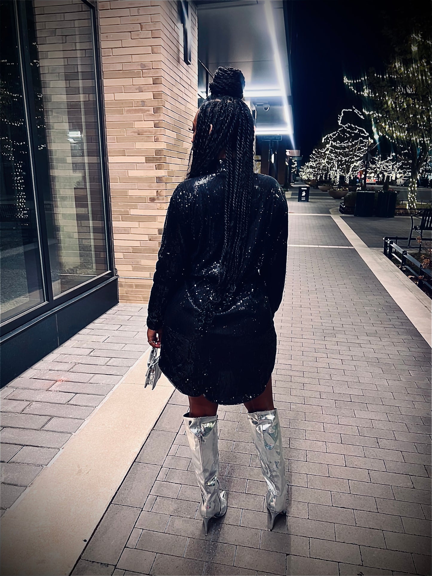 SEQUIN SHIRT DRESS