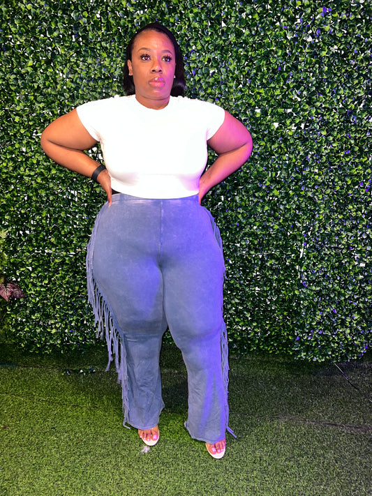 FRINGE PANTS (PLUS-SIZE)