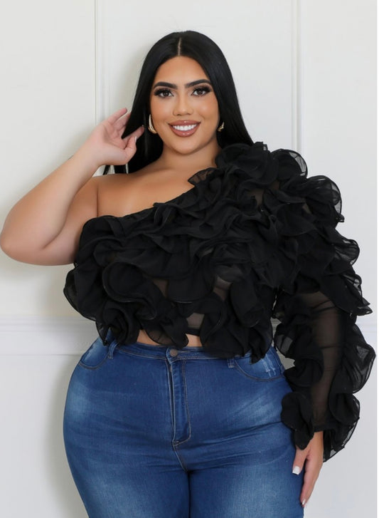 RUFFLE ME TOP (PLUS-SIZE)