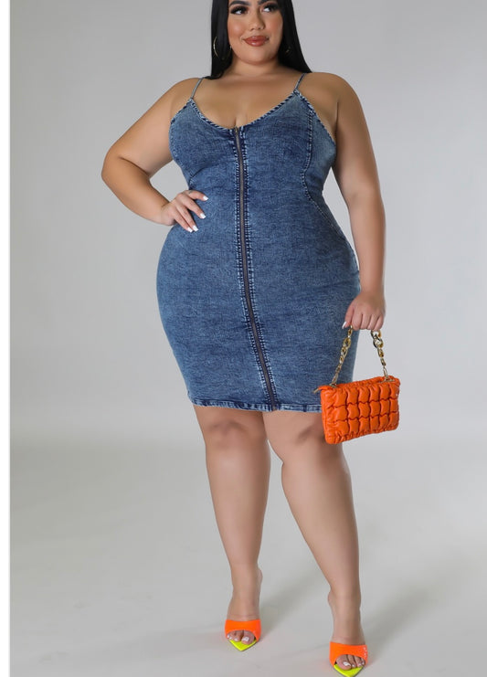 DENIM BODYCON DRESS (plus size)