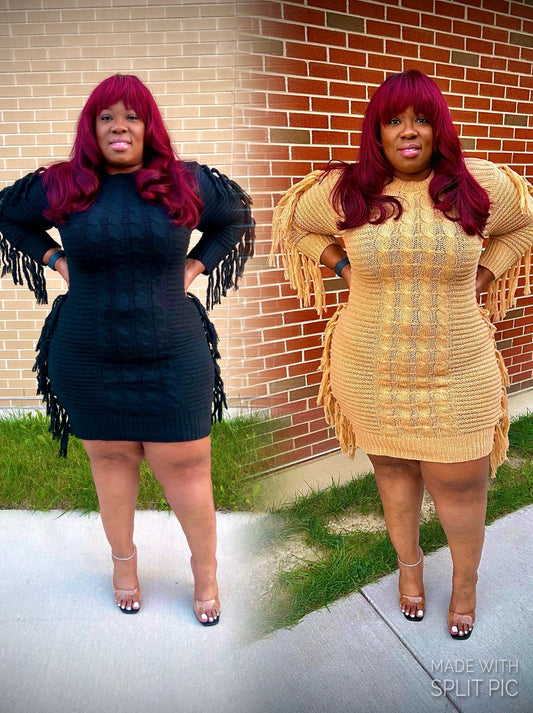 FEELING MYSELF SWEATER DRESS (PLUS-SIZE)
