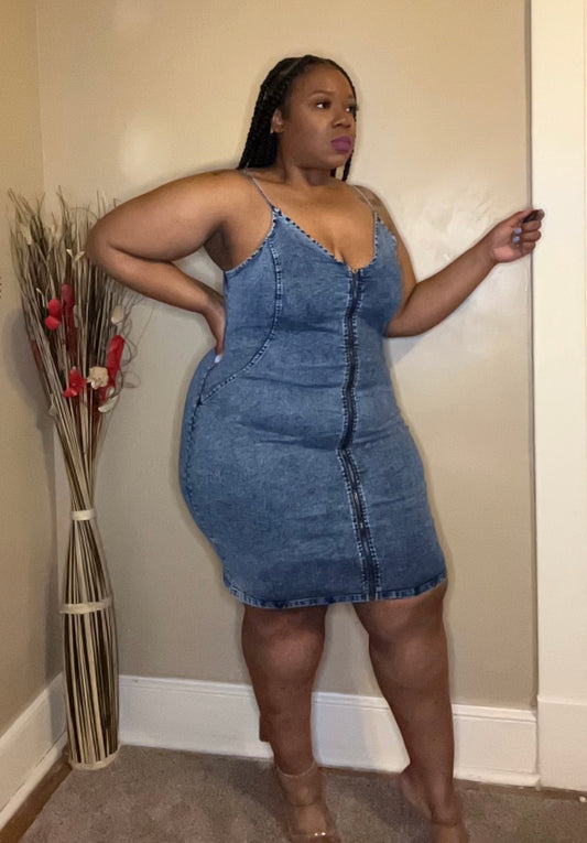 DENIM BODYCON DRESS (plus size)